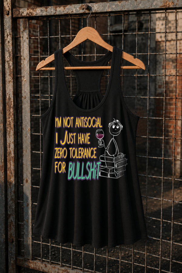 SinsitArt-flowy-racerback-mockup Mr. Stick – Zero Tolerance Flowy Top
